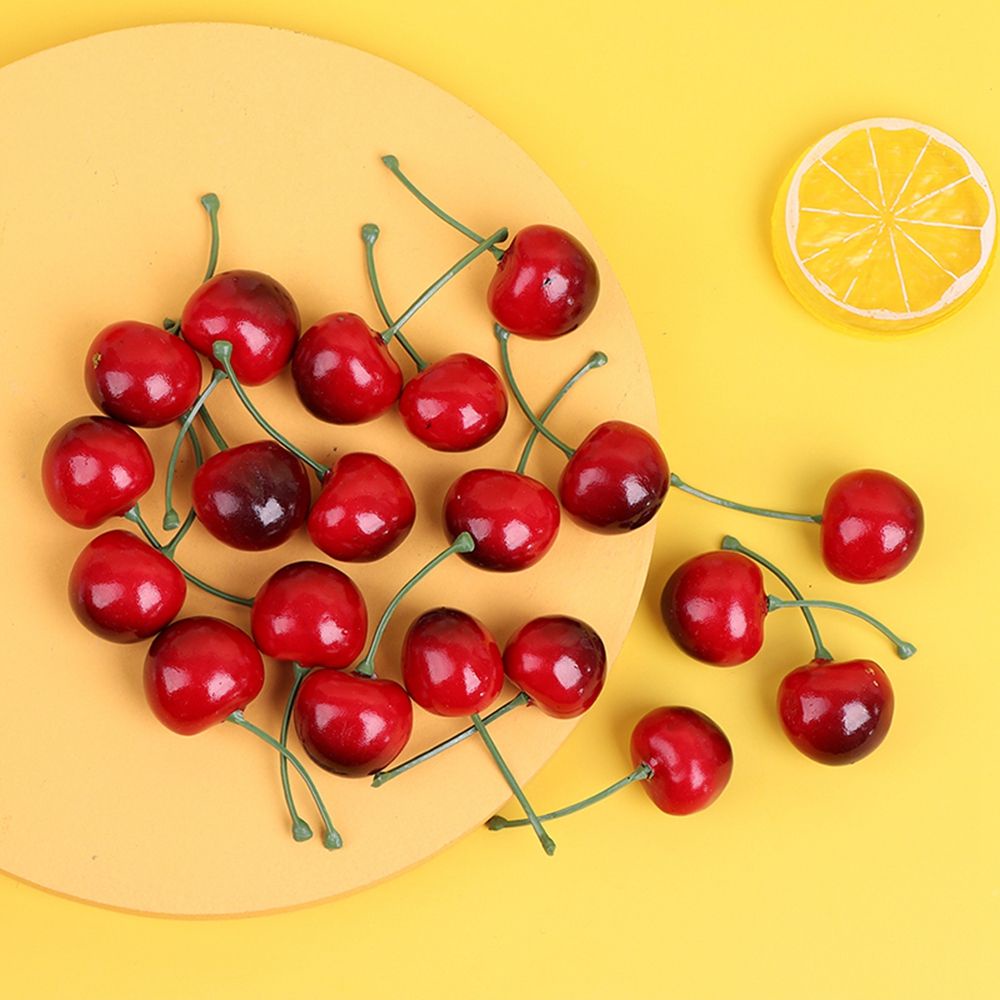Đồ trang trí quả cherry nhân tạo bằng xốp màu đỏ dùng trang trí nhà bếp/đạo cụ chụp ảnh TAYLOR1