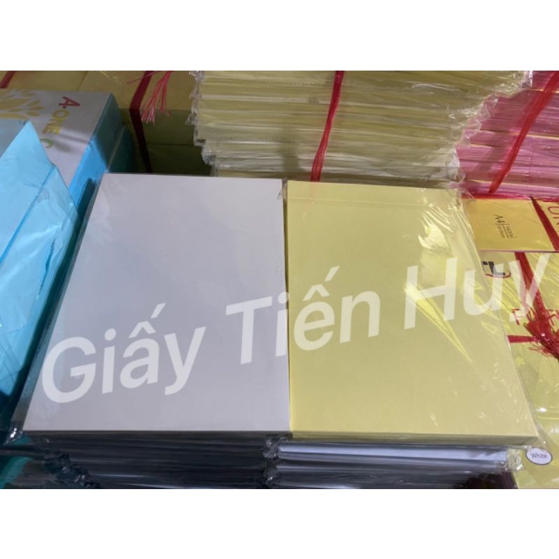 Decal A4 đế xanh đế vàng - 100 tờ/ xấp mặt bóng