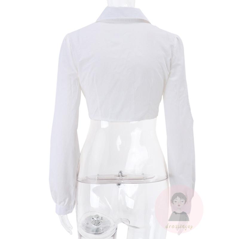 Áo Sơ Mi Tay Dài Màu Trắng Thời Trang Dành Cho Nữ