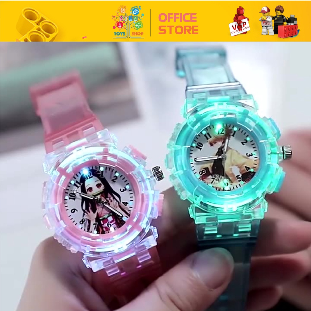 Đồng Hồ Đeo Tay Có Đèn Led Phát Sáng In Hình Hello Kitty Có Đèn Sáng Siêu Dễ Thương Cho Bé Mẫu Mới Siêu Hot