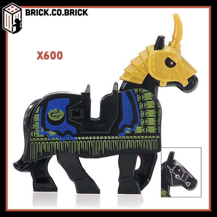 Đồ Chơi Lắp Ráp Mô Hình Sáng Tạo Minifigure Ngựa chiến Trung Cổ Horse phim Lord of the Rings X0158