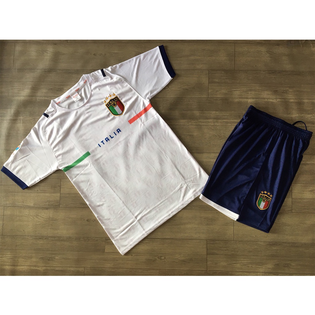 Bộ thể thao Italia trắng 2021-2022 (40-85kg) - áo bóng đá nam nữ vải thun lạnh mềm mịn