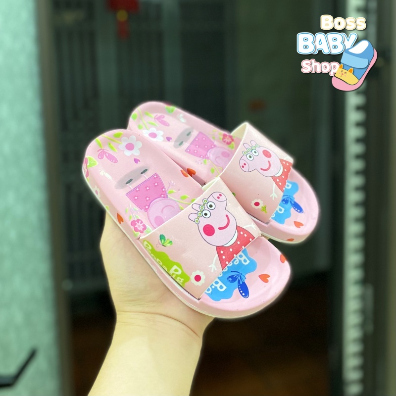 Dép lê cho bé gái từ 4-8 tuổi thời trang họa tiết hoạt hình lợn Peppa Pig đáng yêu ( ST-1711 )