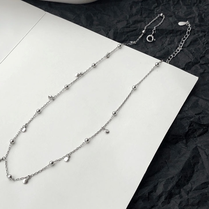 Dây chuyền Bạc ý 925 bi tròn vòng cổ trẻ đẹp nữ