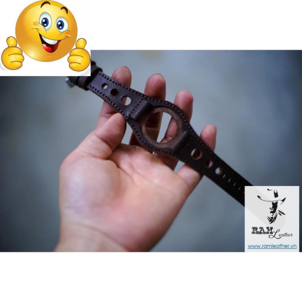 DÂY ĐỒNG HỒ DA BÒ THẬT QUÂN ĐỘI ĐỨC - RAM BUNDSTRAP  MÀI NHÁM BX5 -SIZE CASIO AE1200/SEIKO5 .