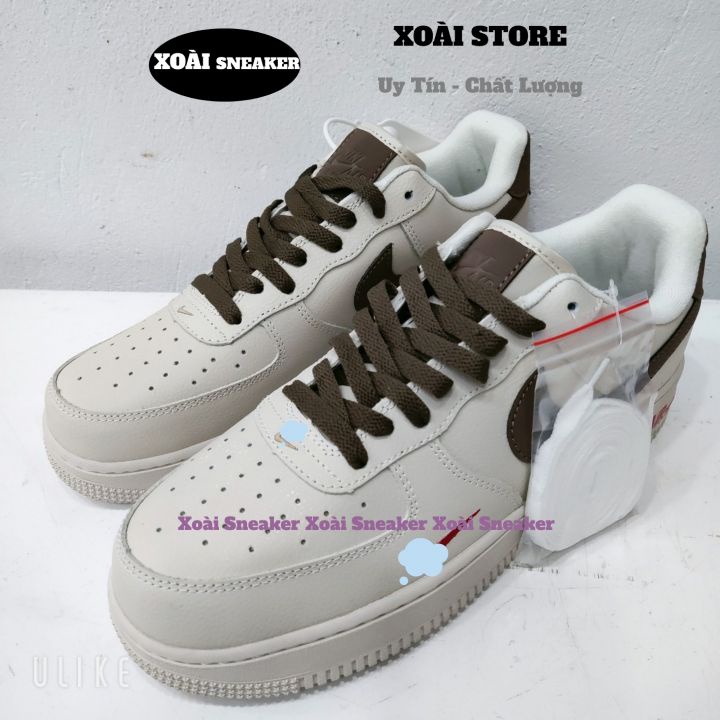 Giày af1 vệt nâu, Giày air force 1 vệt nâu hàng cao cấp, ful size nam nữ/ Xoài Store86