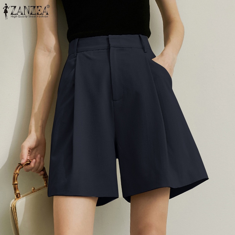 Quần short nữ ZANZEA lưng cao có túi thời trang Hàn