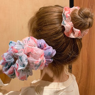 INS Cúc Scrunchies Dây Buộc Tóc Hoa