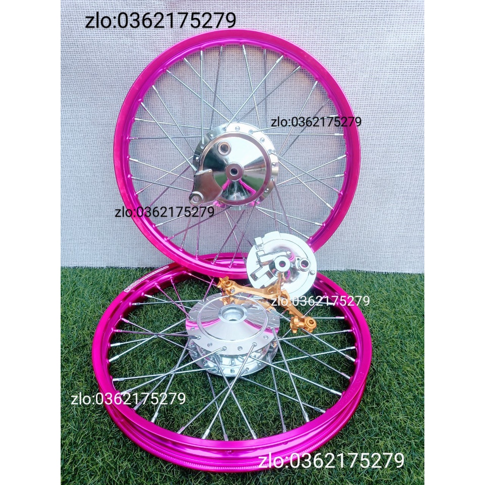 CẶP BÁNH CĂM WAVE ,DREAM NIỀN NHÔM HỒNG SOLUTE ,DALE,BAN ZAI ,SH THÁI .CĂM ĐÙM MẠ CROM LOẠI 1 KÈM 2 MÁ PHANH VÀ PÁT .