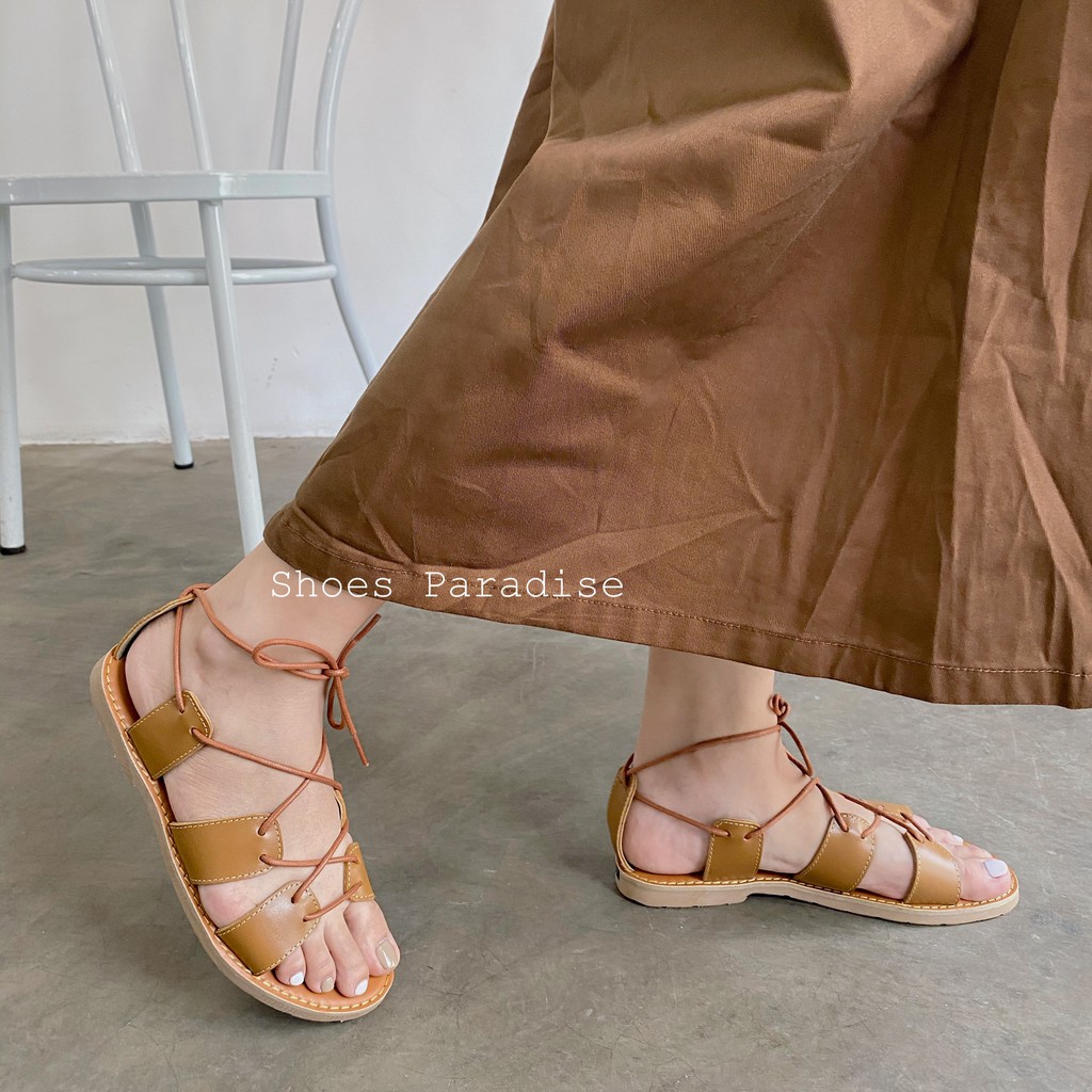 Giày Sandal Nữ Chiến Binh Chất Da Bò Thật,Sandal nữ đế bệt cực êm,mềm