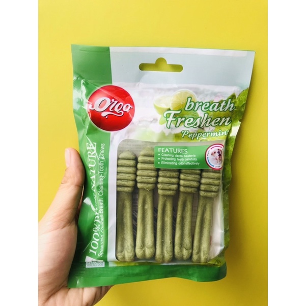 Xương gặm khử mùi hôi miệng, sạch răng chó mèo Orgo 90g