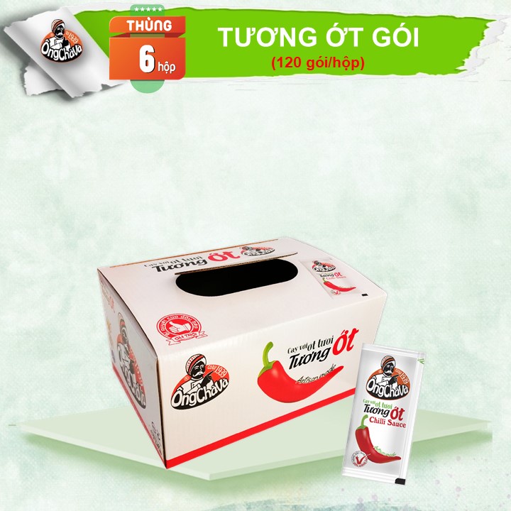 Thùng 6 hộp Tương Ớt Ông Chà Và 10gr (120 gói/hộp -720 gói/thùng)