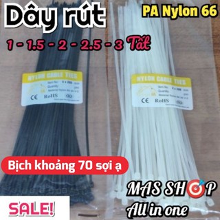 Dây rút nhựa đen & trắng có đủ kích cỡ / chất liệu nhựa polime dẻo dai, bền bỉ chịu lực & chịu nhiệt