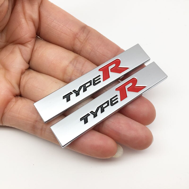 2 Cái ❥ ❈ Kim Loại Loại R Typer logo Xe Bên Fender Phía Sau Thân Xe Biểu Tượng Huy Hiệu Đề Can Cho Xe Honda City CR-V XR-V HR-V CIVIC Spirior