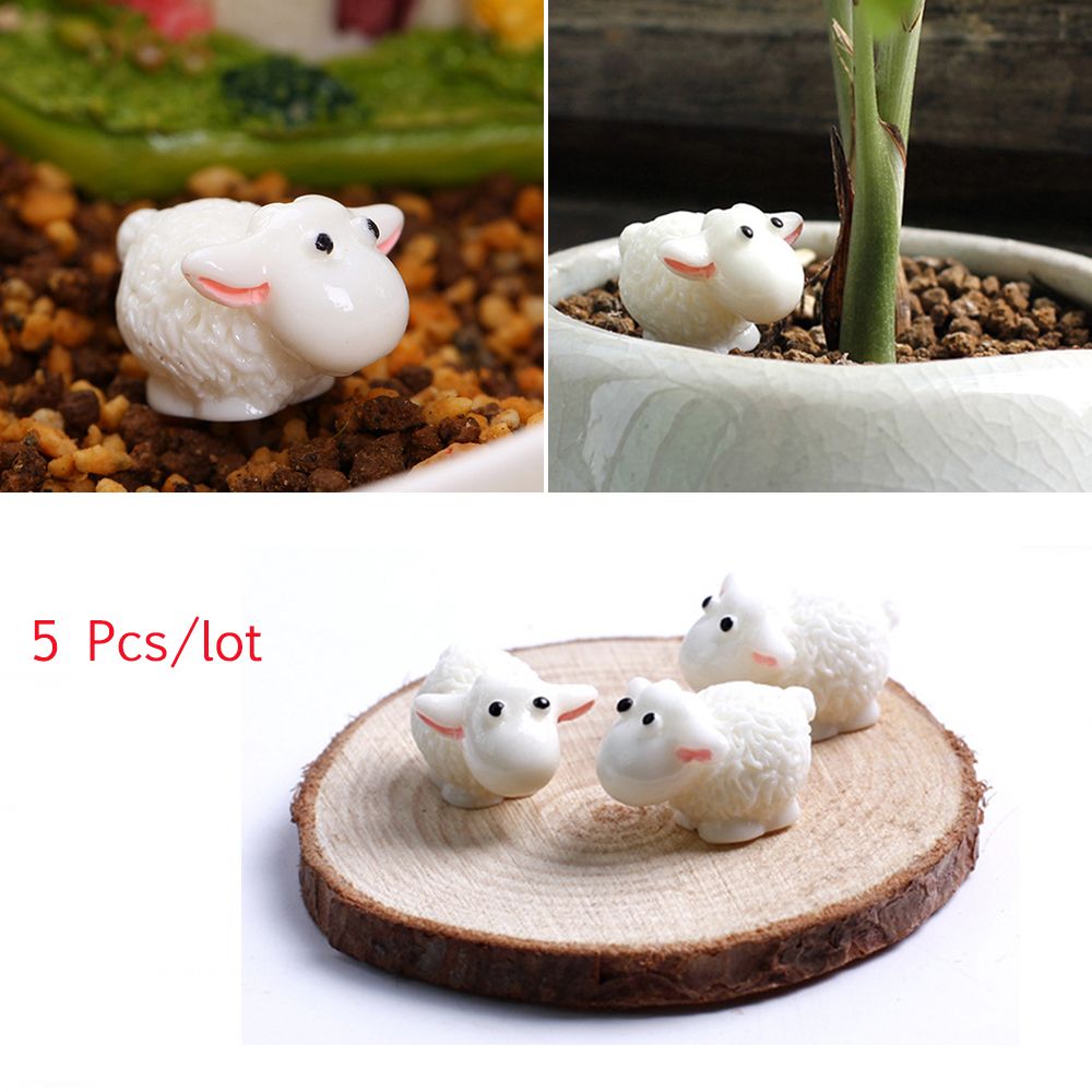 Set 5 Mô Hình Cừu Mini Trang Trí Tiểu Cảnh 1.5x2cm