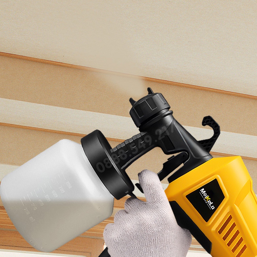 [ Free Ship ] Máy Phun Sơn Cầm Tay. Súng Phun Sơn - Dùng điện 220V - Công suất 600W- Bình 800ML - Bảo hành 12 tháng