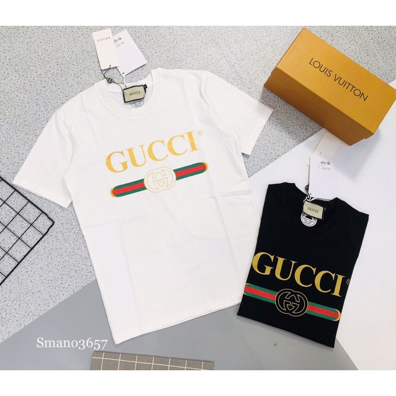 (HOT)ÁO THUN NAM CỔ TRÒN GUCCI HAI MÀU ĐEN TRẮNG, KÈMVIDEO ẢNH THẬT