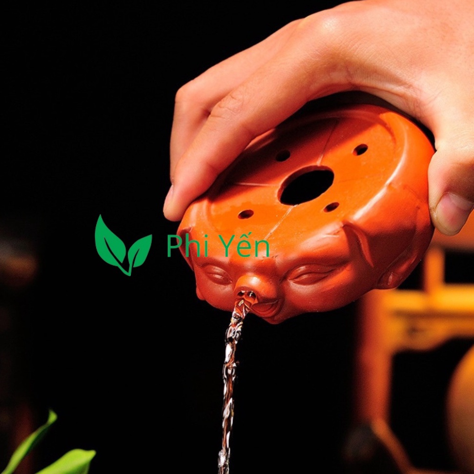 Đôn voi tử sa cõng ấm trà chén trà chậu bonsai