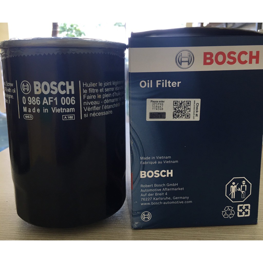 Lọc dầu động cơ Bosch 1006 cho Ford Everest 2.5 Diesel, Ranger, Toyota Hilux,...