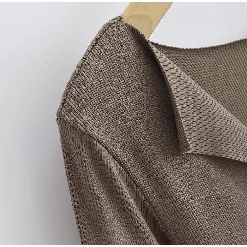 Đầm Thun Tay Dài Cổ Chữ v Ôm Dáng Quyến Rũ Dành Cho Nữ