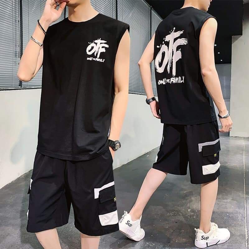 Bộ thể thao thời trang unisex phong cách oversize CÁ TÍNH OFF cực mát cặp đôi nam nữ tay lỡ mùa hè hàn quốc form rộng