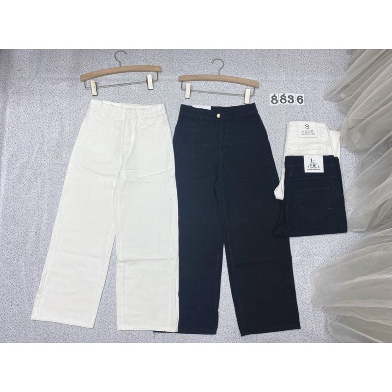 ▶️ Quần bò suông 2 màu trắng, đen. Size S M L siêu đẹp