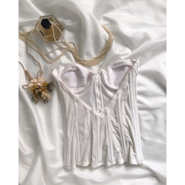 Áo corset kéo khoá trước 2hand