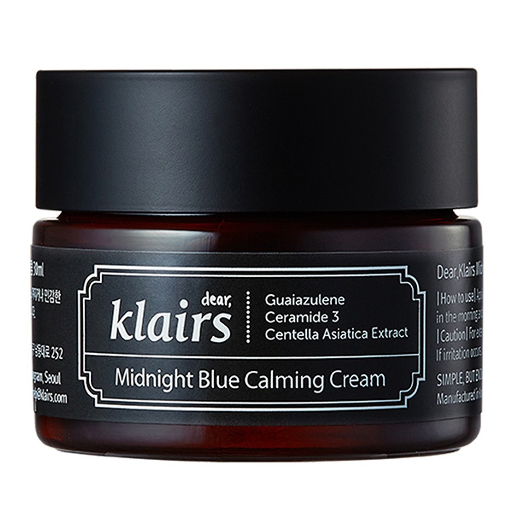 Kem Dưỡng Phục Hồi Da Klairs Midnight Blue Calming Cream Ban Đêm 30ml
