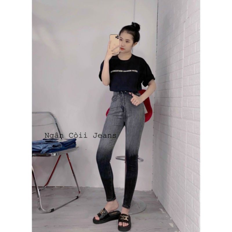 Quần Jean Bò Skinny Ôm Loang xanh, đen phối màu cực đẹp, chất jean co giãn mềm | BigBuy360 - bigbuy360.vn
