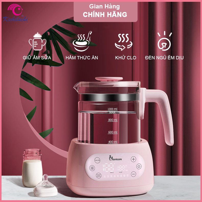 Máy Đun Nước Pha Sữa Thông Minh Mamicaree MC2001,Bình Thủy Tinh Dung Tích 1200ml !