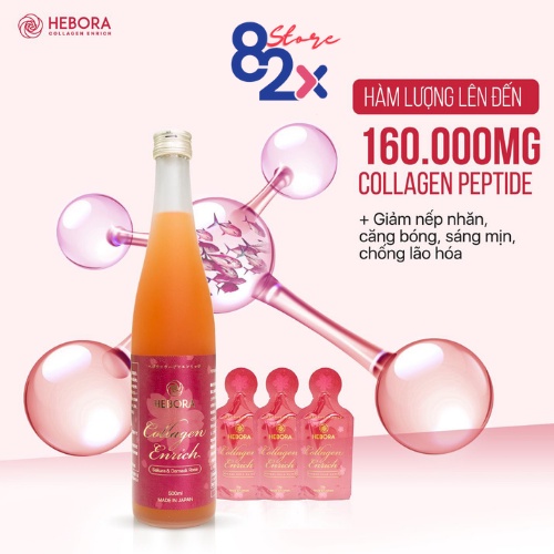 [Chính Hãng] Nước uống đẹp da HEBORA Collagen Enrich Thơm tự thân Detox giữ dáng