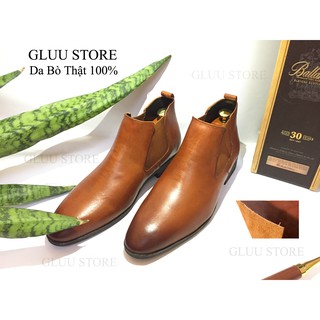 [TẶNG LÓT TĂNG CHIỀU CAO] Chelsea Boot Da Thật Nâu Đậm