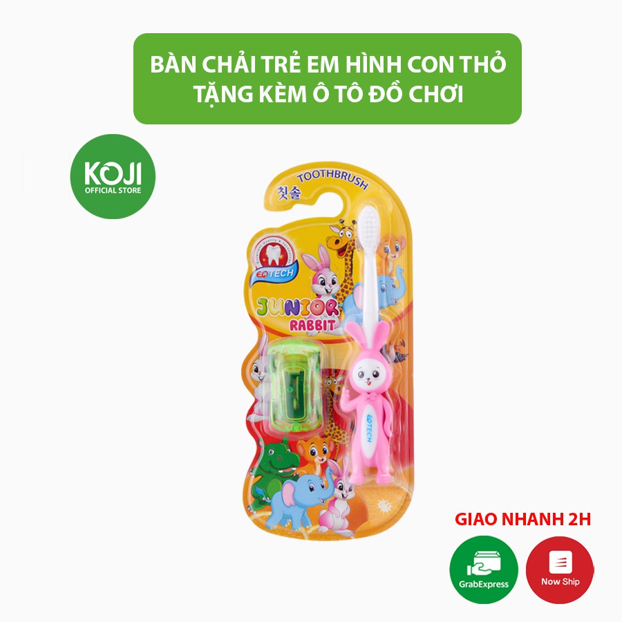 Bàn chải đánh răng cho bé hình con thỏ EQ Tech Junior Rabbit bàn chải đánh răng lông mềm cho bé bảo vệ nướu và răng