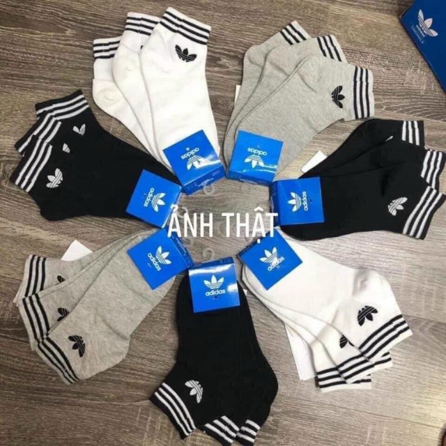 Tất Cổ Ngắn Adidas 3 Lá Thời Trang Cao Cấp Đẹp, Thoáng Chân, Chống Mùi