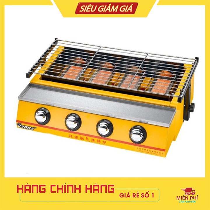 Bếp nướng ga 4 đầu đốt ngắn - Bếp nướng ETON bằng gas 4 trụ ETON ET-K222