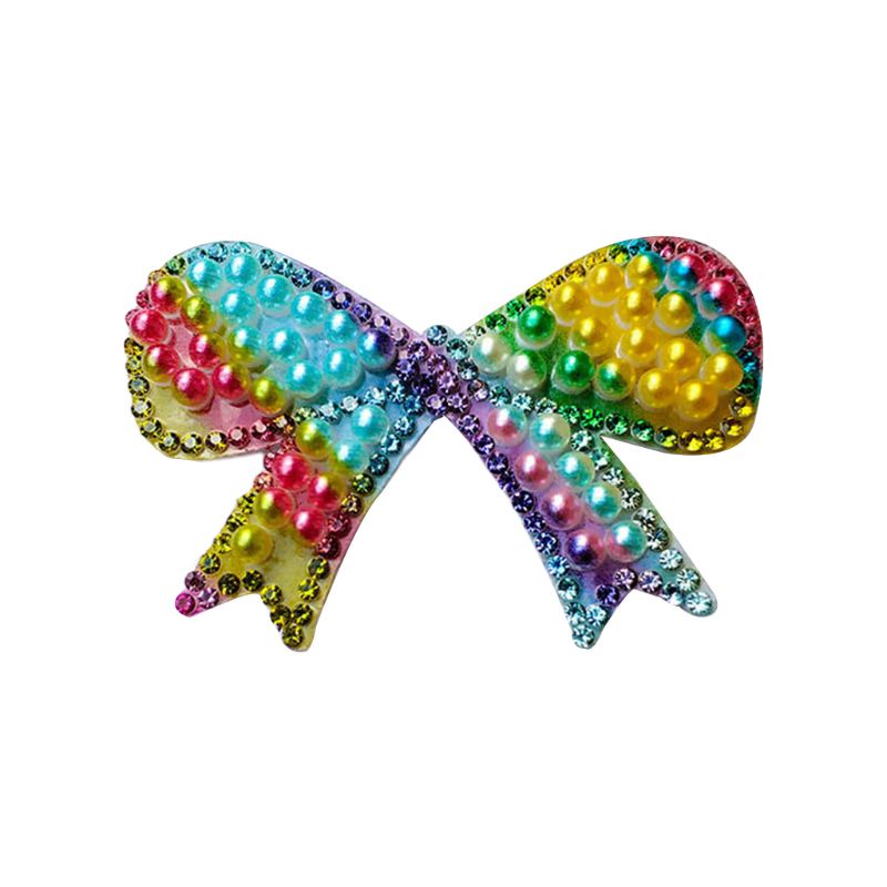 Kẹp Tóc Đính Đá Và Ngọc Trai Giả Màu Cầu Vồng Phong Cách Bohemian Cho Nữ