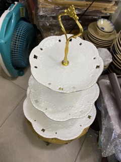 Bộ dĩa sứ 3 tầng cao cấp