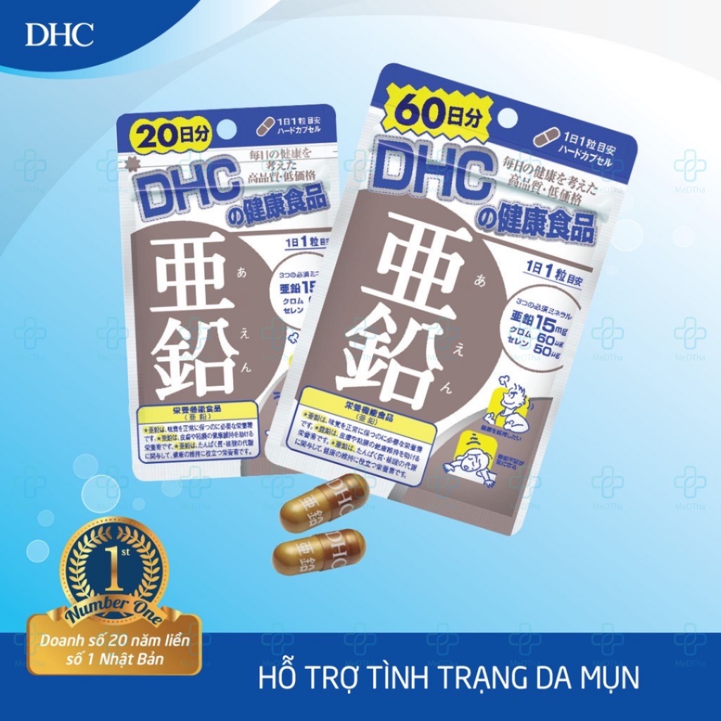 Viên Uống Bổ Sung Kẽm DHC ZinC - Kẽm, Giảm Mụn, Rụng Tóc, Tăng Sức Đề Kháng
