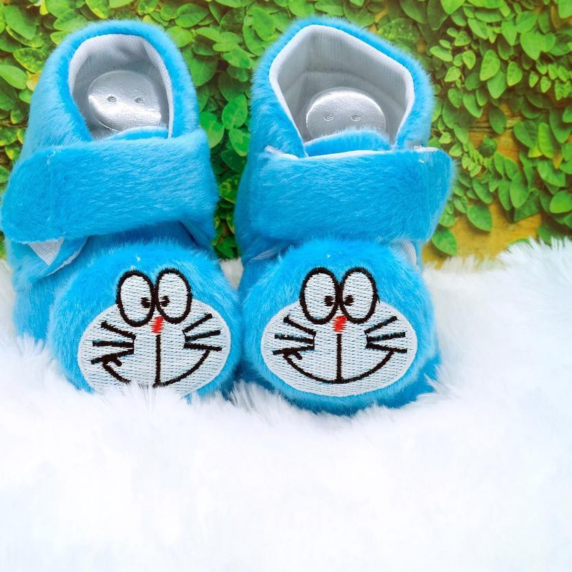 Giày Tập Đi Cho Bé 6-13 Tháng - 597 Chống Trượt In Hình Doraemon / Người Nhện / Keropi