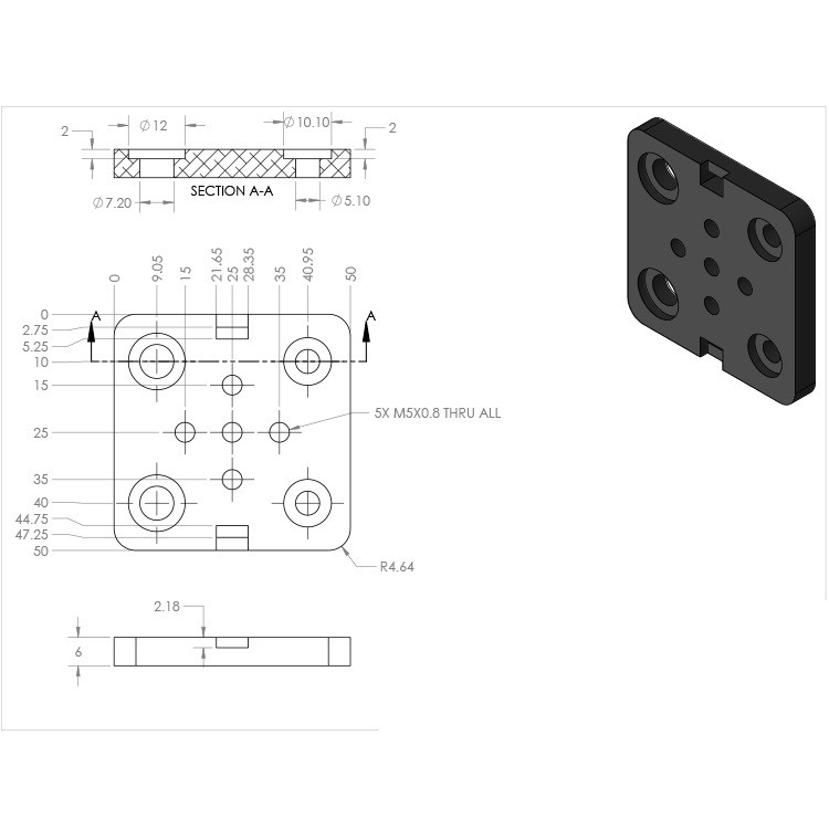 Bàn trượt chữ V cho nhôm định hình 2040 vslot