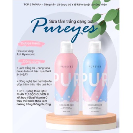 Sữa Tắm Dưỡng Ẩm Trắng Da Pureyes, Sữa Tắm Trắng Da Tạo Bọt Pureyes 350ml