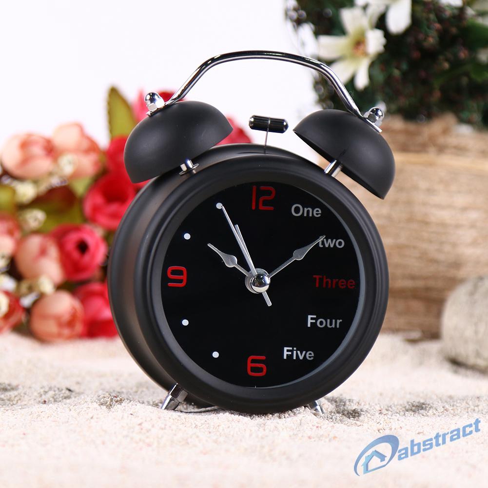 AB Happy Home Fashion Number/English Retro Double Bell Desk Table Alarm Clock