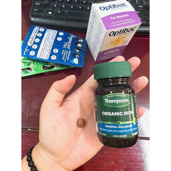 VIÊN SẮT HỮU CƠ THOMPSON'S ORGANIC 30 viên, ĐỦ BILL