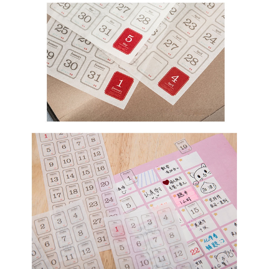 Set 12 Tấm Sticker Dán Trang Trí Sổ Tay