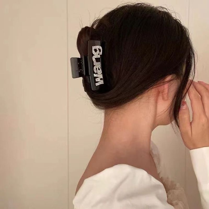 Kẹp Càng Cua Màu Đen Đính Đá Thời Trang Hàn Quốc Cho Nữ