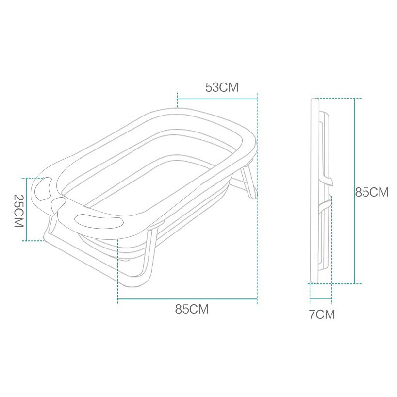 Chậu tắm xếp gọn thông minh có nhiệt kế & đồng hồ