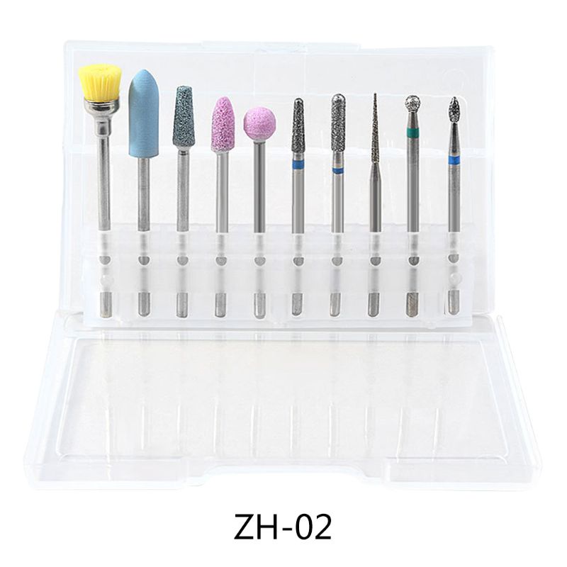 Set 10 Đầu Mài Móng Tay Bằng Hợp Kim Chất Lượng Cao