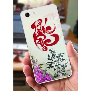 Ốp Lưng Oppo A83 (dẻo viền trắng trong) - Cha Mẹ, Thư Pháp, Phúc Lộc