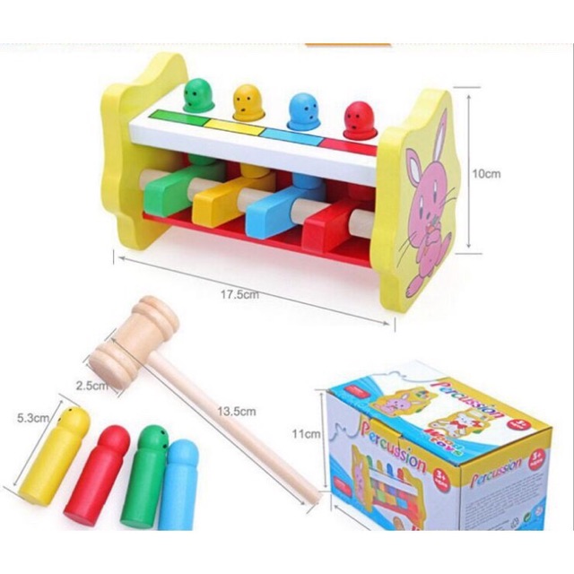 Đồ Chơi Gỗ - Đập Chuột Hình Thỏ - Rèn Sự Khéo Léo Cho Bé