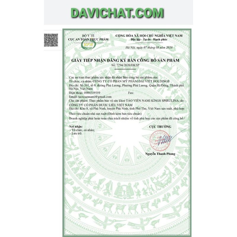 DV 5.1Tảo xoắn Đại Việt - Hỗ trợ tăng sức đề kháng -Spirulina Diamond (100 viên